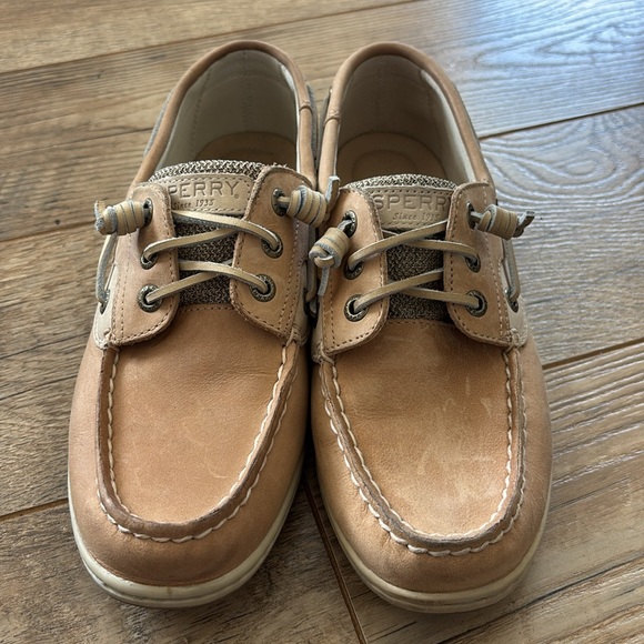 Women's Sperry SONGFISH Linen Oat Boat Shoes Leather #STS95588 Size 8.5 - Picture 2 of 6